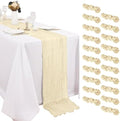 20 Pack Ivory Cheesecloth Table Runner 20 x120 Inch - 10FT Boho Rustic Gauze Cheese Cloth Table Runner for Wedding, Anniversary, Baby Shower, Easter, Spring Home Decor by Weavlyn