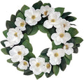 24 Inch Artificial Magnolia Wreath, Spring Summer Year-Round Decor, Faux Floral Wreaths for Front Door, Porch, Living Room, Bedroom, Wall by Hometrance