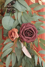 Floroom 6ft Artificial Eucalyptus Garland with Flowers Fake Greenery Burnt Orange Faux Floral Vine Garland for Table Decor Wedding Centerpieces Bridal Shower Party Decorations, Terracotta - Image 6