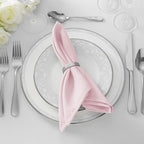 Lann's Linens Set of 144 Cloth Dinner Napkins, 17-inch Polyester Napkins, Washable and Reusable Fabric for Weddings, Hotels, Restaurants - Pink - Image 5
