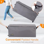 NettyPro Rolling Cushion Storage Bags with Wheel and Handle, Outdoor Patio Large Storage Container for Furniture Pillow Christmas Tree 9 Ft, 65 x 20 x 28 Inch, Grey - Image 4