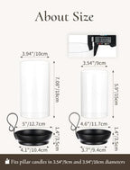 Black Hurricane Candle Holders: Pillar Candle Holder Set of 2 - Image 6