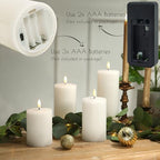 LUSHARBOR Flameless Candles, 4 Pack Battery Operated Candles with Remote, Real Wax LED Fake Candles with Timer Flickering for Christmas Wedding Home Party D3 H 5" 6" 7" 9" White - Image 4