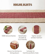 Table Runner, 13.8" × 72", 100% Natural Ramie, Handwoven - Image 2