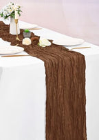 16 Pack Brown Table Runner 10FT Cheesecloth Table Runner Boho Gauze Table Runners Long Rustic Sheer Fabric Table Runners for Wedding Party Bridal Shower Farmhouse & Home Decor - Image 6