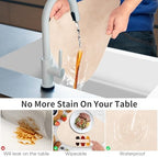 ADRIMER Placemats, Heat Resistant Round Placemats Set of 8 Washable 13 x 17 Inch, Waterproof Table Mats Wipeable for Kitchen, Dining Room Table Christmas Decor, Beige - Image 3