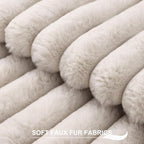 Pallene Faux Fur Decorative Throw Pillow Covers 12x20 Set of 2, Tan - Image 2