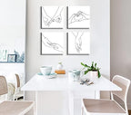 DJSYLIFE Minimalist Holding Hands Line Art Canvas Wall Art 12x12 Inch - Image 4