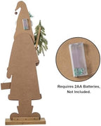Glitzhome 36''H Lighted Wooden Africa Santa Porch Decor with Timer & LED Lights, Christmas Standing Santa Porch Sign Decor with Xmas Tree and Welcome Plaques for Front Door Outdoor Decor - Image 3