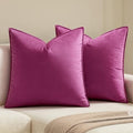 MIULEE Decorative Hot Pink Velvet Euro Sham Throw Pillow Covers 24x24 Inch by MIULEE