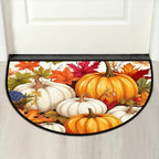 Autumn Pumpkin Door Mat for Indoor Entrance Half Round Doormat Door Mats Absorbent Welcome Mats 24" x 36" Floor Mats Non-Slip Entryway Rug for Home Bathroom - Image 7