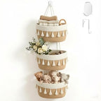 Hanging Basket, Over Door Organizer, 3 -Tier Wall Basket with Hooks by WYCOROY