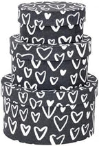 Sarah's Hat Boxes – White Heart Decorative Gift Box Set of 3 | Elegant Reusable Storage Boxes for Gifts, Keepsakes, Jewelry, or Special Items | Unique Printed Design by SarahsHatBoxes