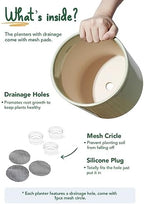 LE TAUCI 10+8+6 Inch Ceramic Pots for Plants, Indoor Planters with Drainage Hole and Plug, Modern Cylinder Flower Pots Set of 3 for Living Room and Kitchen, Glossy, Sage Green - Image 6