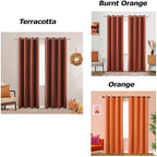 KOUFALL Rust Western Curtains for Bedroom 72 Inch Length 2 Panels Set Blackout Room Darkening Light Blocking Insulated Thermal Curtains for Living Room,Terracotta Red,42x72 Inches Long - Image 2