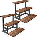 Lilybud--lily 3 Tier Cupcake Stand, Wooden Risers Display Stands Stepped Dessert Table Display Set with Metal Frame Tiered Tray Stand Serving Trays for Party Farmers Market Display 2 Pack by Lilybud--lily