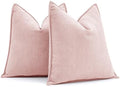 MIULEE Pack of 2 Pink Decorative Chenille Pillow Covers 20x20 Inch by MIULEE