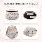 Ceramic Planter Pot, Grey Flower Pot with Drainage Hole, 7.8in - Image 2