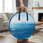 Blue Ocean Round Storage Bag 24 Inch, Ocean Water Scenery Summer Clothes Storage Container with Handles Heavy Duty Organizer for Comforter, Bedding & Holiday Wreaths - Image 2