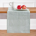 Solino Home 100% Pure Linen Table Runner, 14 x 132 in, Green, Amalfi Stripe by SolinoHome