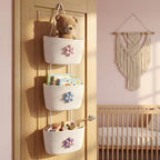 Hanging Basket, Over Door Organizer, 3 -Tier Wall Basket with Hooks - Image 4