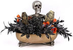 Halloween Decor Skull Table Centerpiece - Halloween Skull Bowl Decoraiton for Home Indoor Room Table Shelf Mantel - Resin Statue, 8 Inch Wide by LushNook