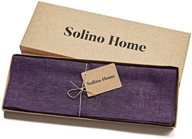 Solino Home 100% Pure Linen Placemats Grape, Athena 14 x 19 in, Set of 4 - Image 3