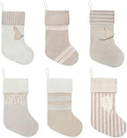 GEX Christmas Stockings 5 Pack for Family 20" Large Rustic Farmhouse Country Xmas Stockings with Tassels Hanging Ornament Decorations for Fireplace Xmas Season (Beige, Set of 5) - Image 6