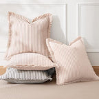 MIULEE Pink Striped Euro Decorative Throw Pillow Covers, 24x24 - Image 4