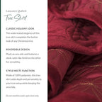 Balsam Hill Lancaster Quilted Christmas Tree Skirt - Reversible Tree Skirt with Metallic Gold Threading, Cardinal Red, 72" - Image 3