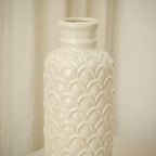 Ceramic Flower Vase, 13.98" Tall Rustic Farmhouse Decorative Vase for Home Decor, Beige Textured Pottery Vase for Pampas Grass, Living Room, Entryway, Mantel, Kitchen Table - Image 6