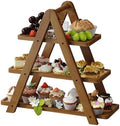 3 Tier Serving Tray, Wooden Cupcake Stand, and Towers Serving Tray for Party Food, Farmhouse Serving Platter, Decorative Tray, Decor Dessert Display Set, Tiered Tray Stand by VRICCC