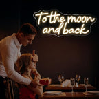 To the Moon and Back Neon Sign, Warm White LED Light for Bedroom Dimmable - Image 2