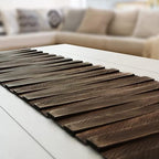 Wooden Table Runner,Natural Durable Wood Table Runner,50 x 12 Inches,Coffee Table Runner with Thick Felt Backing,Table Decorations for Dining Room,Farmhouse Decor,Wedding Decor,Brown - Image 2