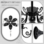 20''Tall Crystal Pendant Taper Candle Holders/Stylish Candle Stands/Candlesticks Holder/Candelabra for Home Decor, Weddings/Parties/Elegant Dining Table Centerpiece (4, Black) - Image 3