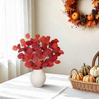 Fall Decor Artificial Eucalyptus Plant with Vase Autumn Leaf for Home Decor - Image 6