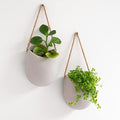 Kazai. Wall Planters -Ellie- | Hanging Ceramic Plant Pots 2 Pieces | Wall Decoration for Indoors, Balcony and Garden | Light Gray (Matte) by KAZAI