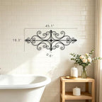 Sintosin Antique Wrought Iron Wall Decor 45 x 18 inch, Copper-colored - Image 2