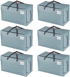VENO 6 Pack Extra Large Heavy Duty Moving Bags with Wide Opening & Reinforced Handles, Reusable Storage Tote Bags with Strong Zippers for Clothes, College Dorm Essentials & Moving Supplies by Veno