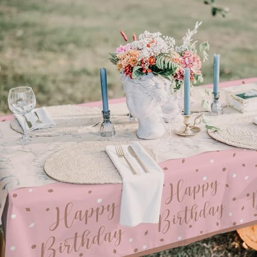 Rose Gold & Pink Sweet 16 Birthday Bundle: Party Supplies Set with paper Plates, Napkins, Cups, Tablecloth & Banner - Sweet Sixteen Decorations, Party Favors ，Serves 25 - Image 7