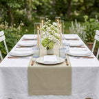 Solino Home 100% Pure Linen Dining Table Runner Khaki, Fete 14 x 90 in Long - Image 2