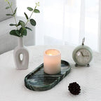 Koville Green Marble Tray for Bathroom Countertop, 10"x5" Natural Marble Vanity Tray Perfume Trays for Dresser, Stone Jewelry Dish Candle Holder for Home Decor, Stone Catchall Trays - Image 6