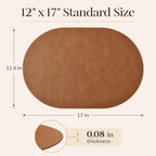 Homaxy Oval Heat Resistant Placemats Set of 6, Reddish Brown - Image 5