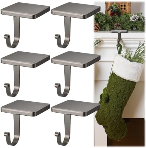 Tandefio 6 Pcs Christmas Stocking Holders for Mantle, Metallic Color by Tandefio