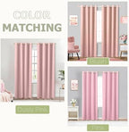 KOUFALL Blush Pink Curtains Blackout 96 Inch Long 2 Panels,Boho Neutral Nursery Curtains for Baby Girl,Nude Peach Curtains - Image 2