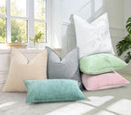 decorUhome Chenille Aqua Haze Velvet Throw Pillow Covers 24x24 Set of 2 - Image 6