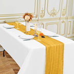 24 Pack Gold 10Ft Cheesecloth Table Runner - Image 4