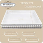 Hrastany Square Wood Decorative Serving Tray, 15"*9" Whitewashed - Image 3