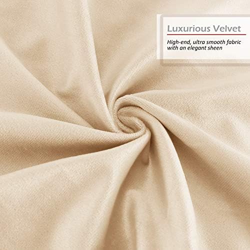 Nestl Throw Pillow Covers, Cozy Velvet Decorative Pillow Cases 24x24 Inches, Soft Solid Couch Pillow Covers for Sofa, Bed and Car, Set of 4 - Beige Cream - Image 5