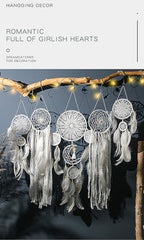 5 Pack Moon Phase Dreamcatcher Set Boho Wall Decor, Boho Macrame Wall Hanging Dream Catchers, for Home, Bedroom, Living Room, Witchy Gifts (Camel) - Image 6